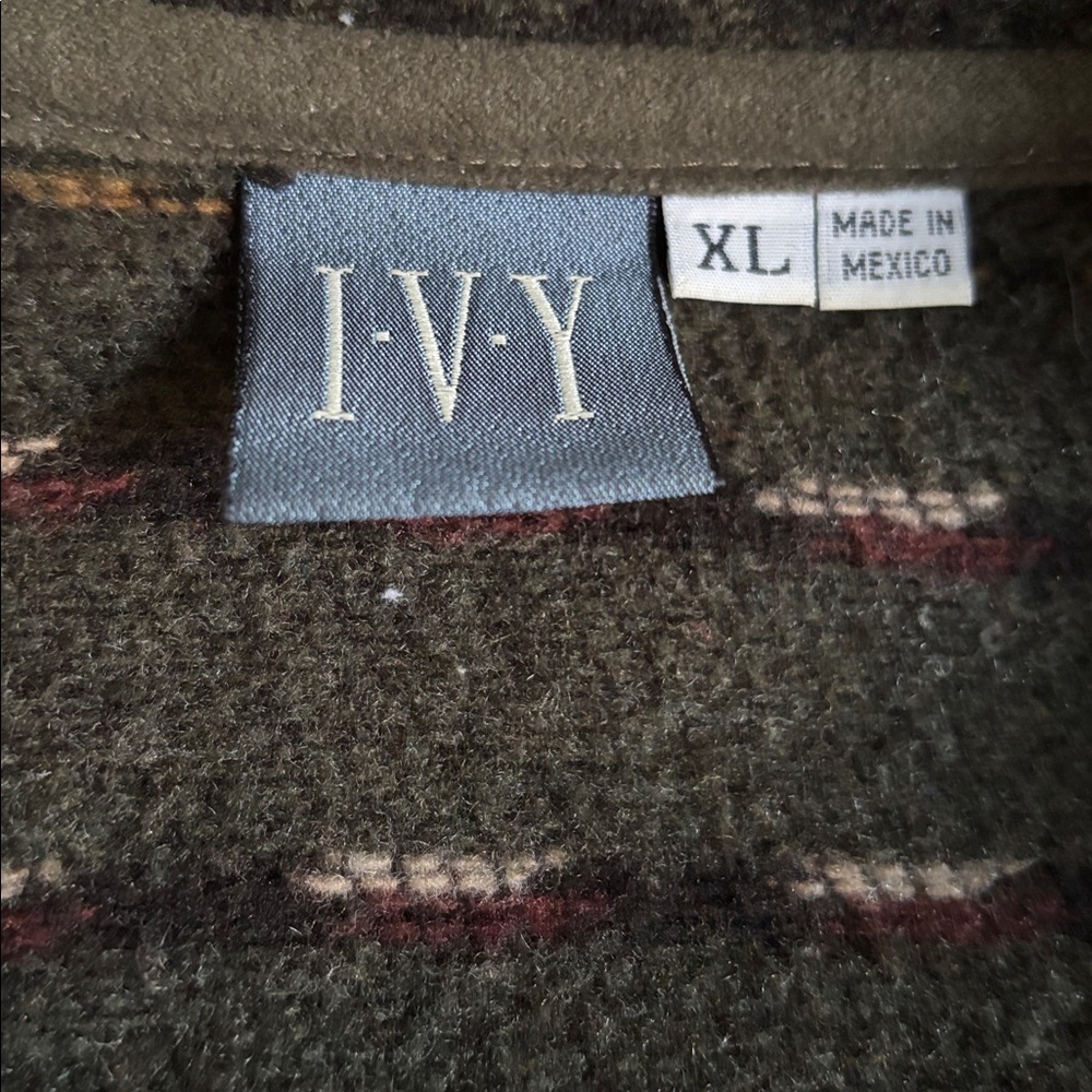 Vintage IVY Black and Cream Patterned Teddy Jacket size XL - Picture 6 of 6